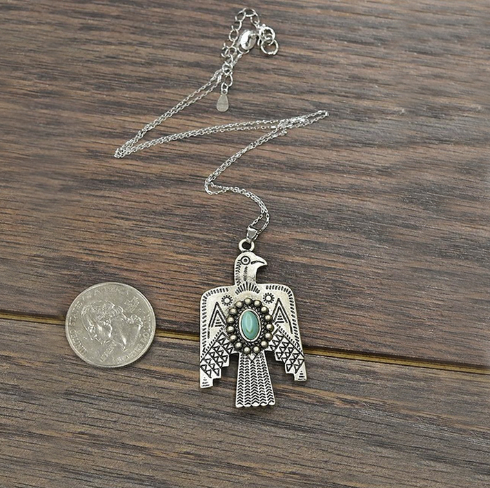 Native American Thunderbird Necklace Earrings Set