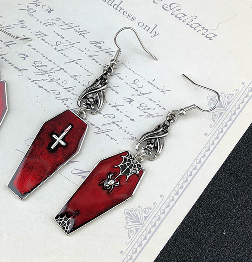 Vampire Casket Goth Earrings