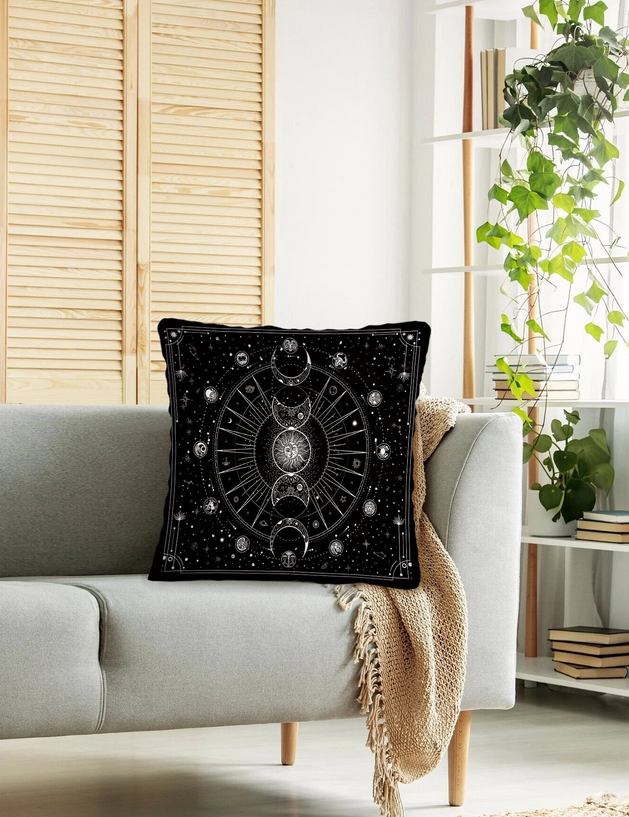 Comfy Wicca Sun Moon Pillow Case (without pillow) 18 x 18