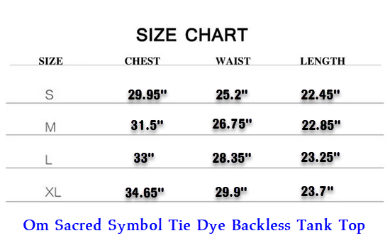 Om Sacred Symbol Tie Dye Backless Tank Top