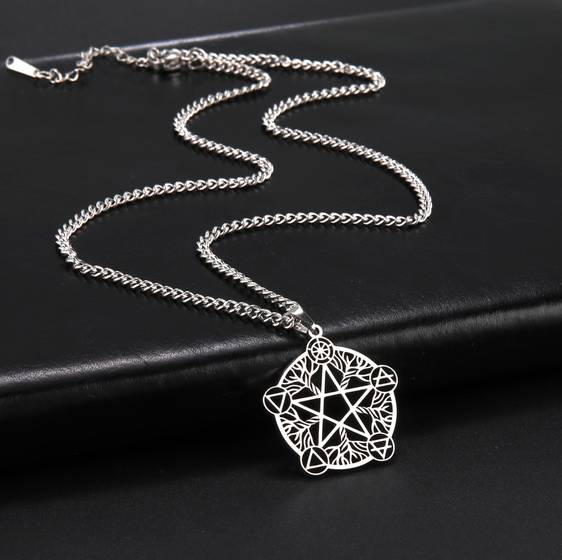 Wicca Pentagram Eternity / Infinity Pagan Religious Symbol Necklace
