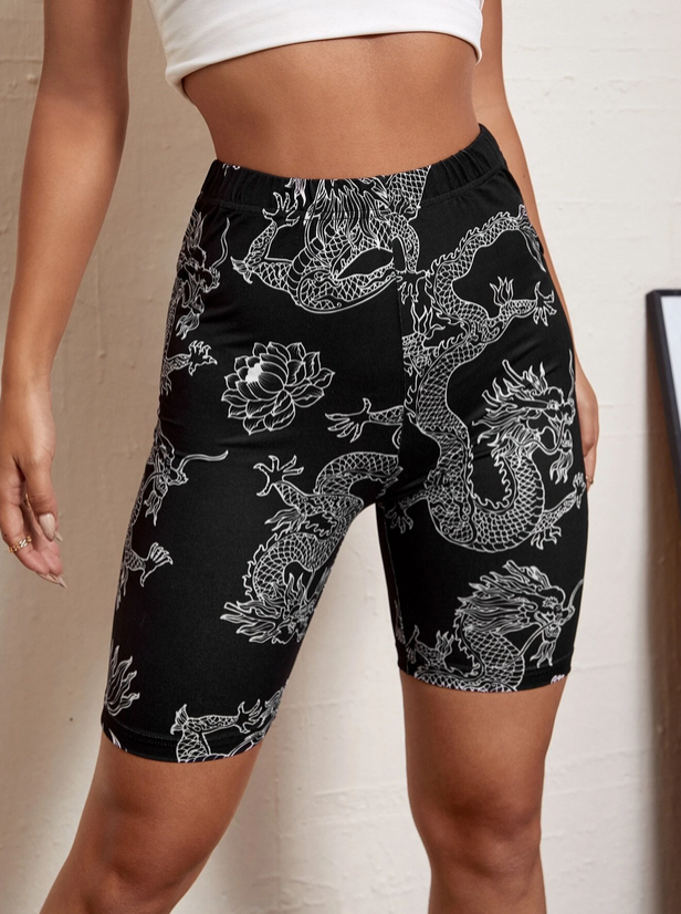 Chinese Dragon Biker Shorts