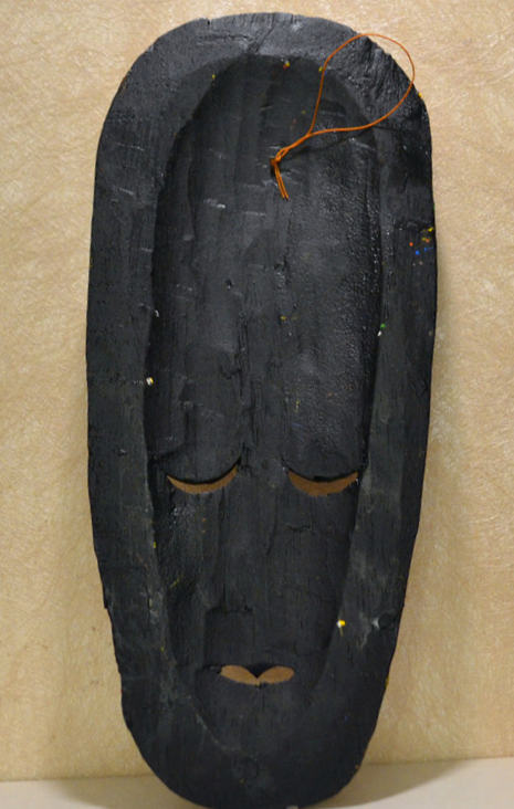 African Totem Mask - Wood Carved - Hand Painted 8"