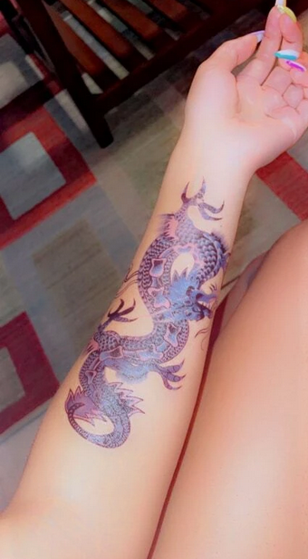 Chinese Dragon Henna Temporary Tattoo