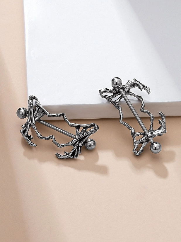 Skeleton Hands Nipple Ring (Set of 2)