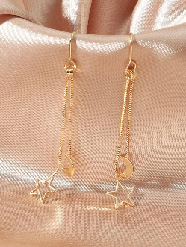 Star and Moon Threader Earrings