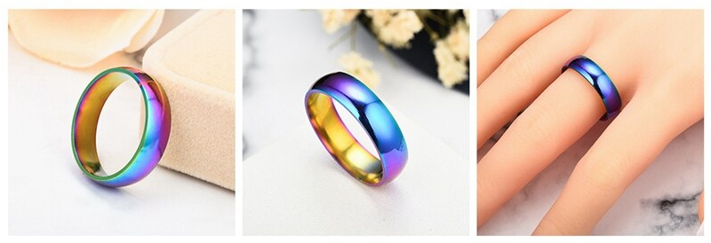 Rainbow Titanium 6mm Ring