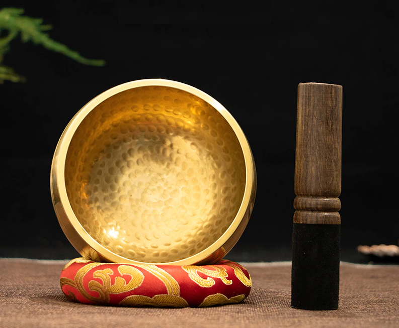 Handmade Brass Tibetan Sound Bowl Set (Chanting Singing Bowl)