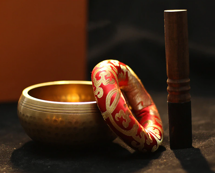 Handmade Brass Tibetan Sound Bowl Set (Chanting Singing Bowl)
