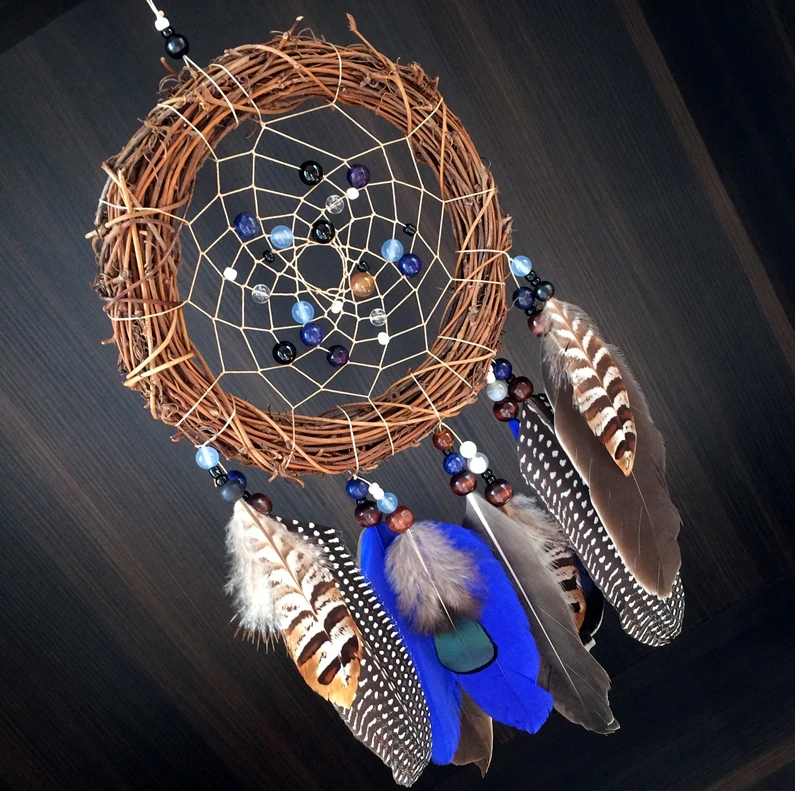 Norse Style Dreamcatcher With Natural Feathers 2