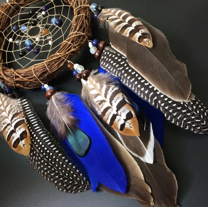 Norse Style Dreamcatcher With Natural Feathers 2