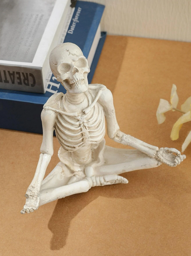 Meditating Skeleton For Garden or Shelf