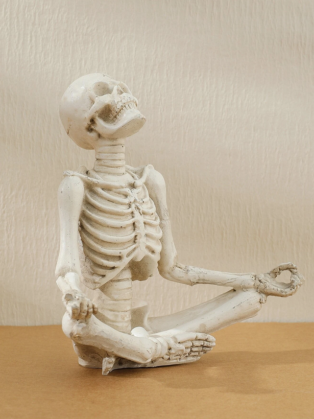 Meditating Skeleton For Garden or Shelf