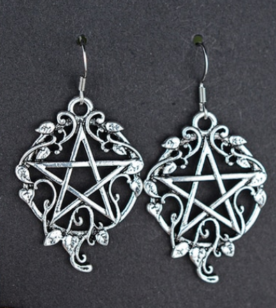 Witch Pentagram Vines Earrings