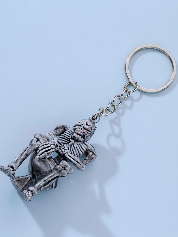 Skeleton Dude on Pot Keychain