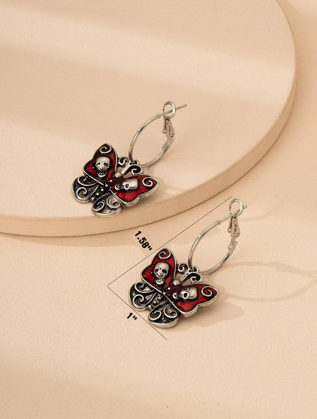 Skull and Butterfly Earrings