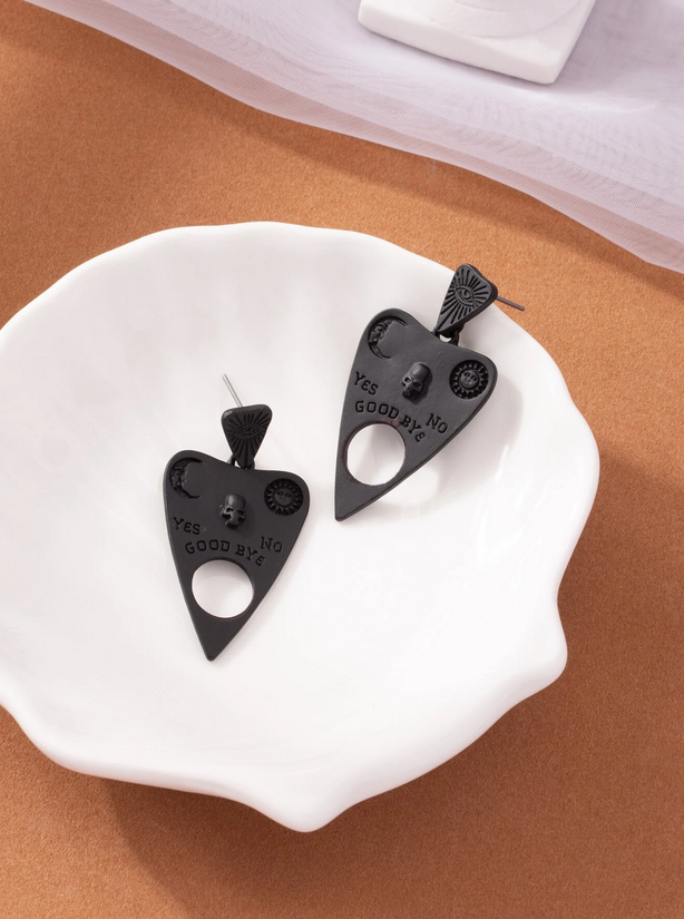Black Ouija Board Planchette (Pointer) Earring