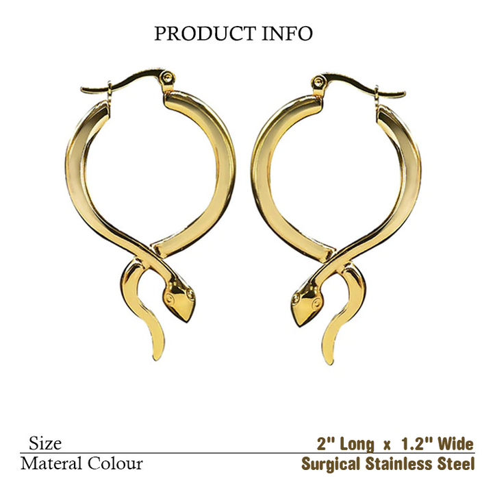 Gold Serpent Hoop Earrings