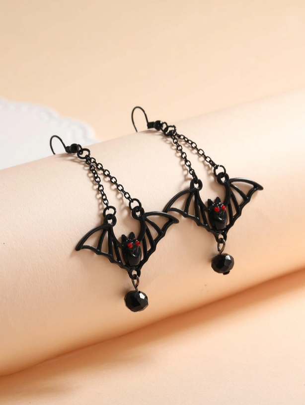 Vampire Bat Dangle Earrings