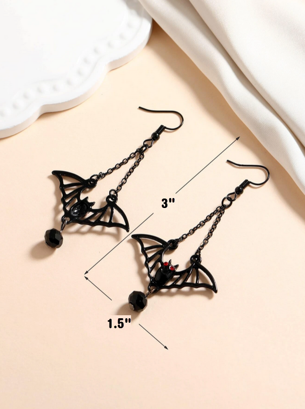 Vampire Bat Dangle Earrings
