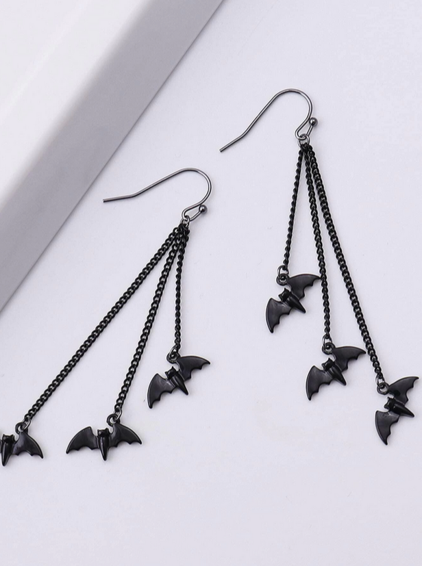Vampire Three Bat Dangle Earrings