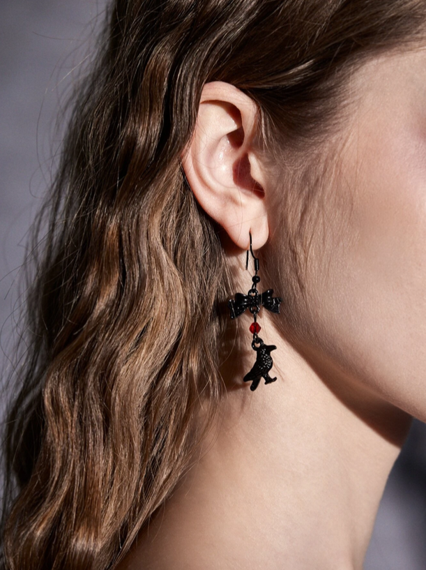 Witches Crow Dangle Earrings