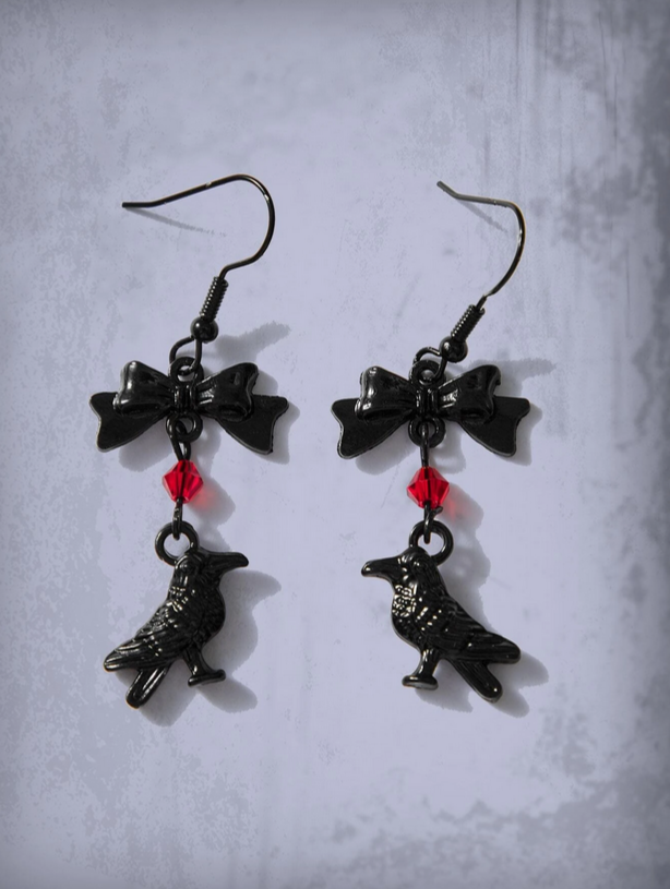 Witches Crow Dangle Earrings