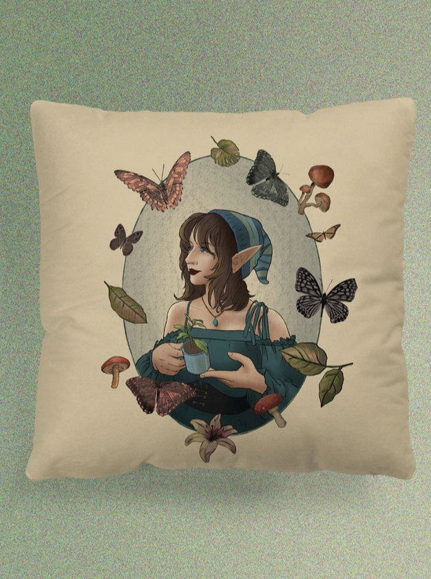 Fairy Elf Themed Pillow Case (without pillow) 18 x 18