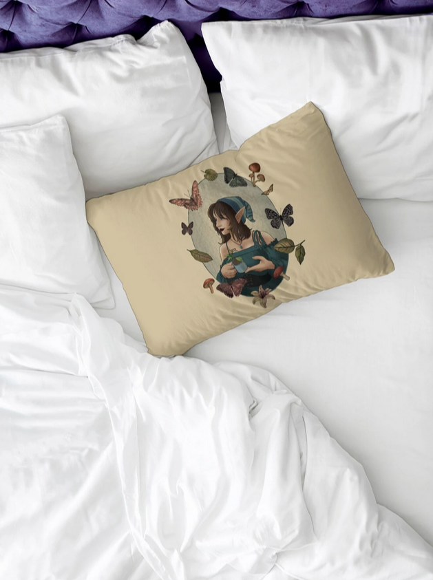 Fairy Elf Themed Pillow Case (without pillow) 18 x 18