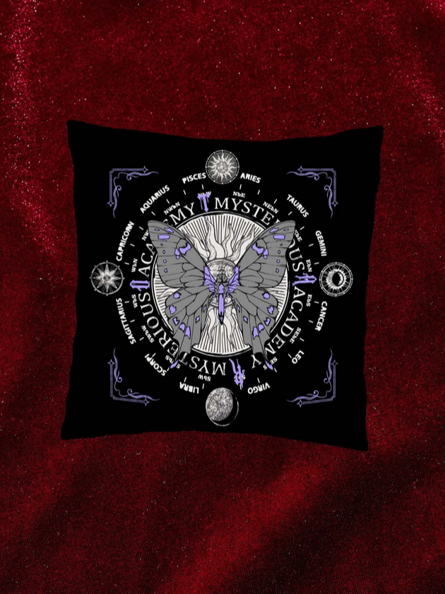 Wicca Moth Horoscope Pillow Case (without pillow) 18 x 18
