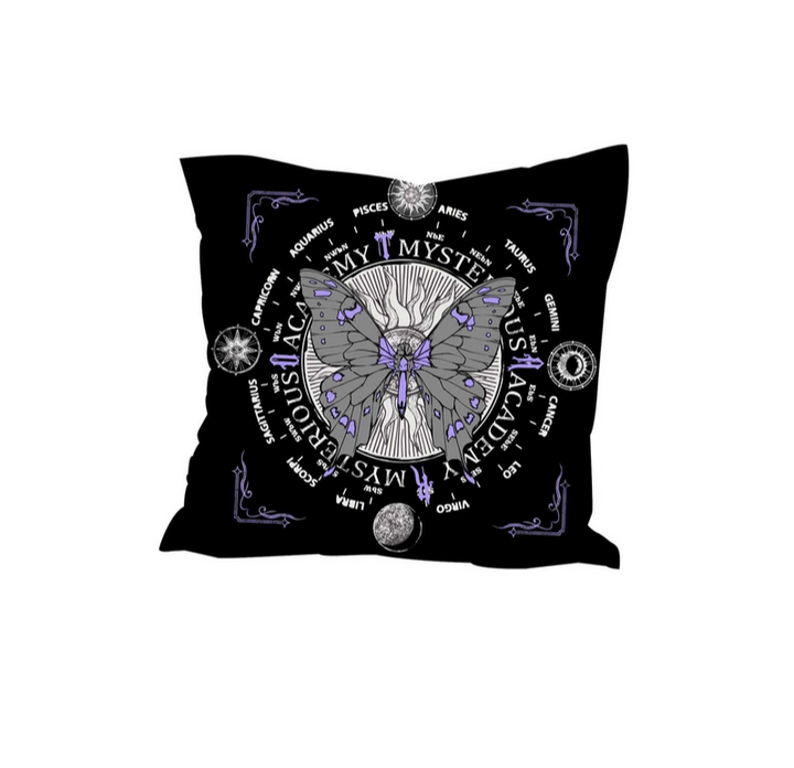 Wicca Moth Horoscope Pillow Case (without pillow) 18 x 18