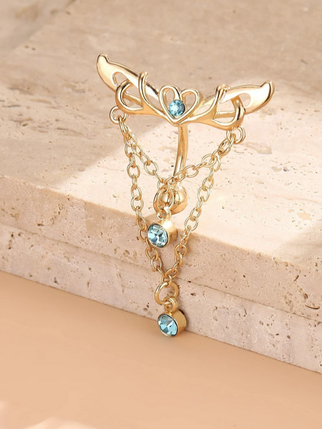 Angel Wings Naval Belly Ring (Gold or Silver)