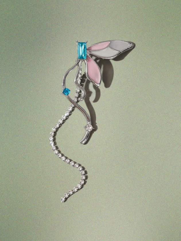 Fairy Butterfly & Rhinestone Drop Earrings