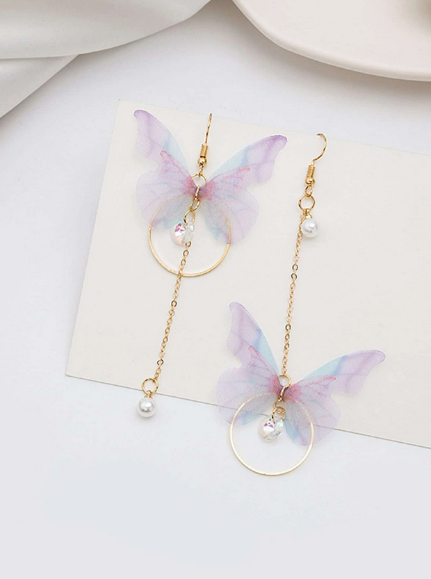 Fairy Butterfly Long Dangle Earring