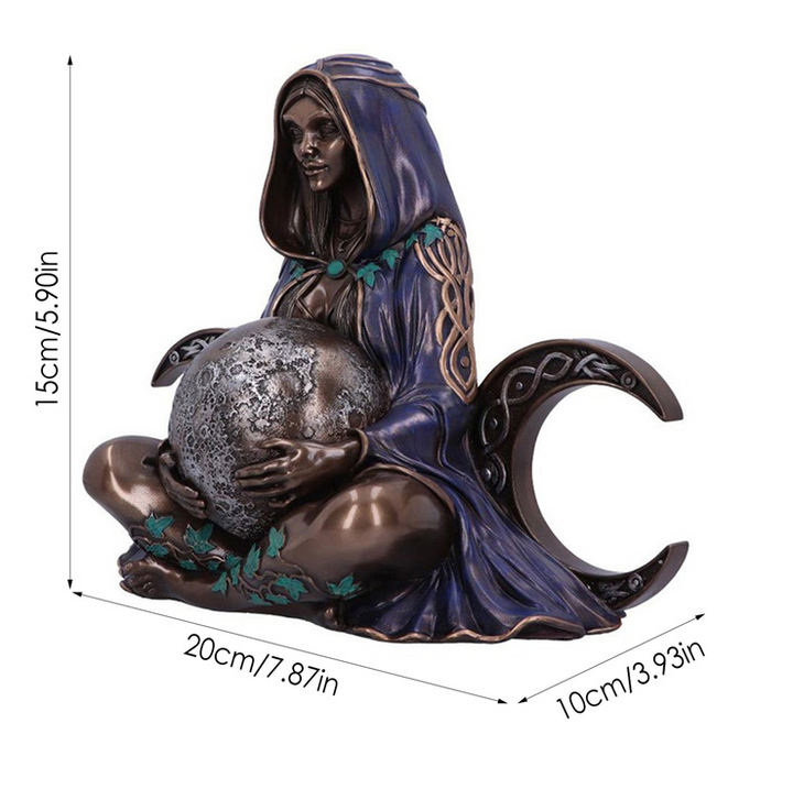 Mother Earth Crescent Moon Resin Figure