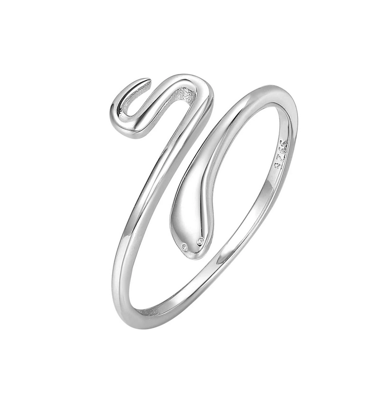 Serpent Sterling Silver Adjustable Ring