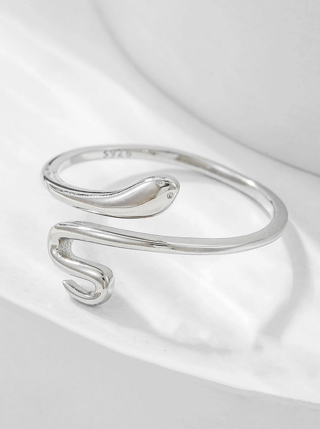 Serpent Sterling Silver Adjustable Ring