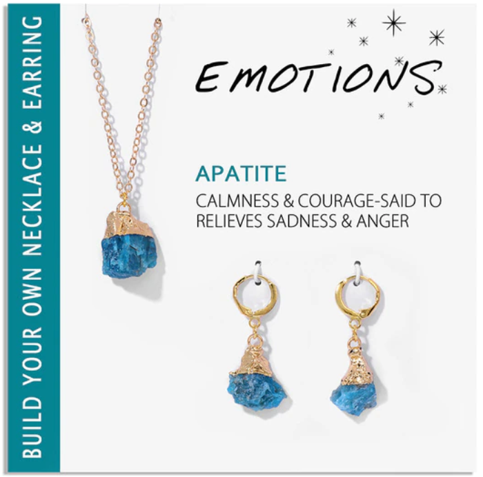 Emotions Protection Natural Apatite Necklace / Earrings