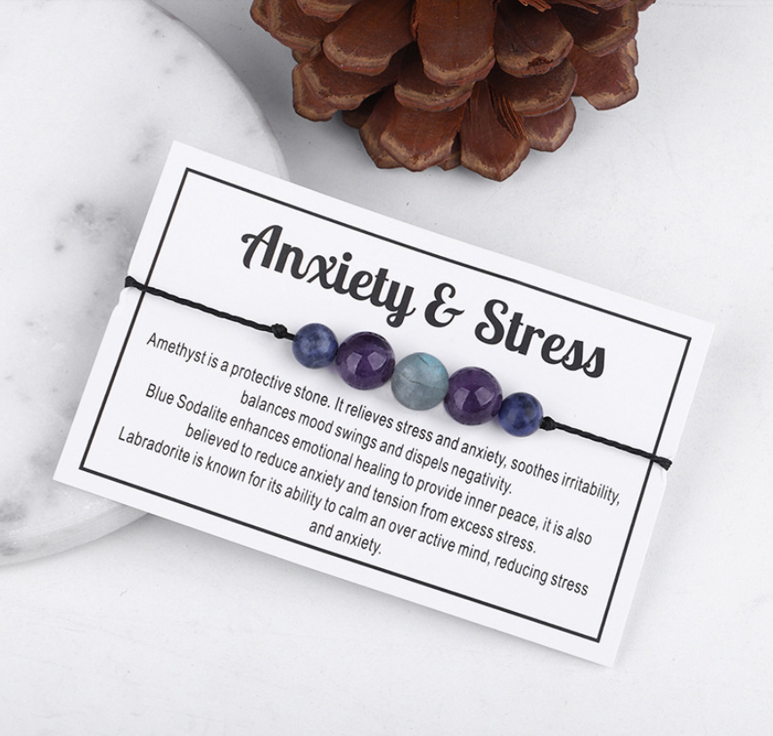 Anxiety, Calm or Protection Bracelet - Natural Stone