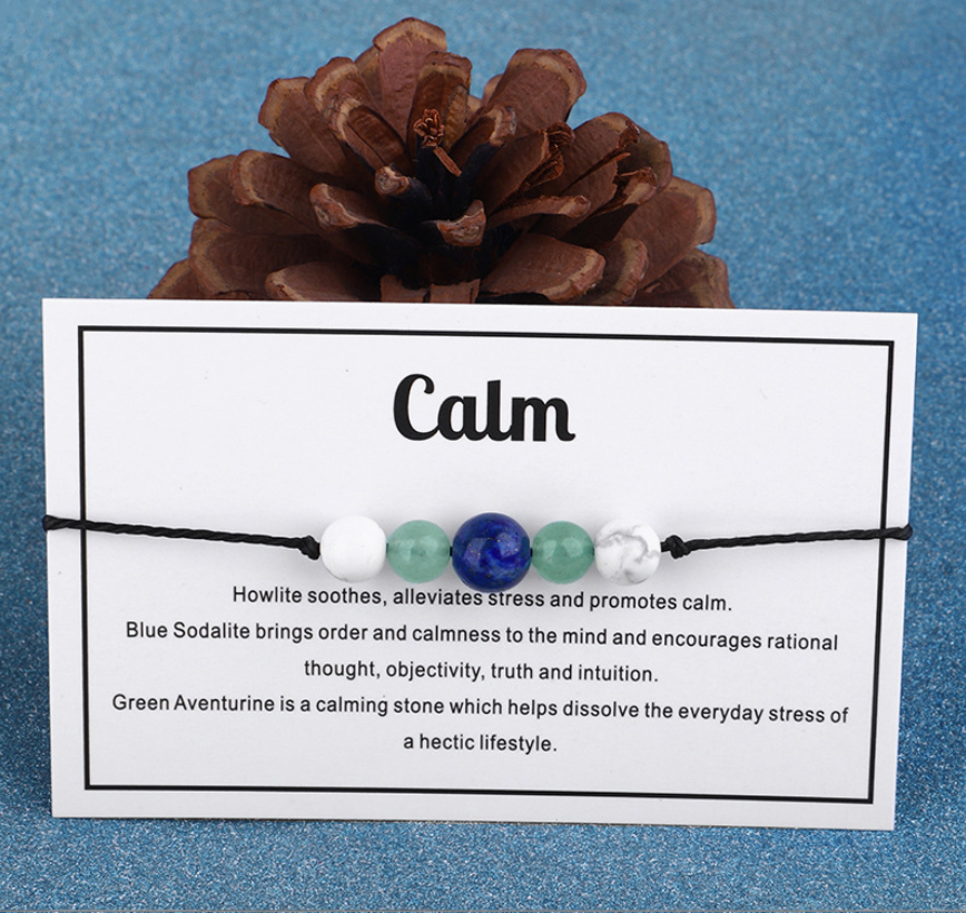 Anxiety, Calm or Protection Bracelet - Natural Stone