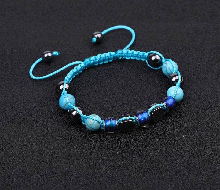 Color Changing Braided Bracelet With Natural Stone