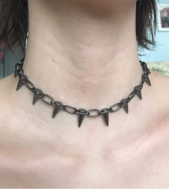 Spiked Dog Chain Necklace