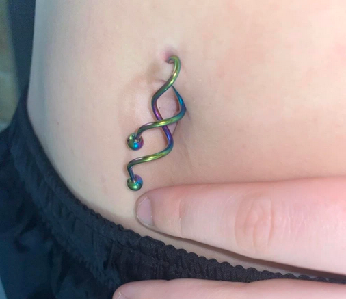 Multicolored Spiral Naval Belly Ring