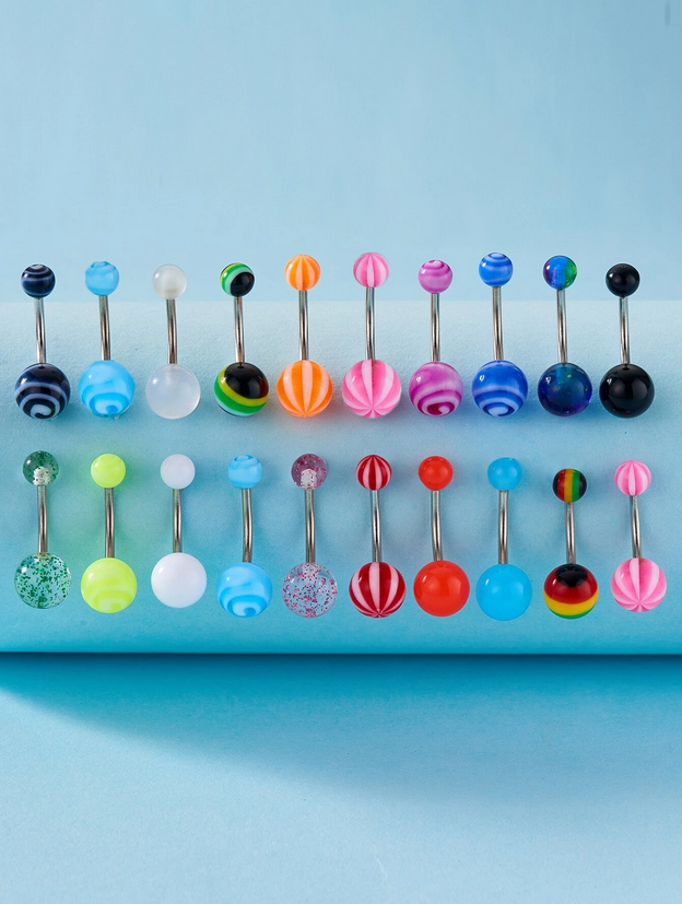 Colorful 20 Piece Naval Belly Ring's