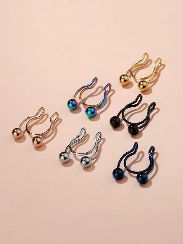 6 pcs Clip-On Nose Ring