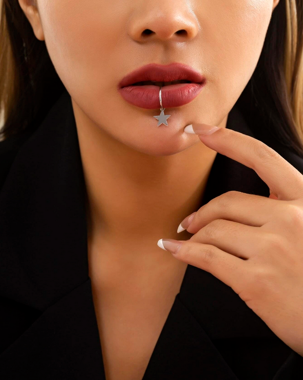 Star Charm Non-Pierced Lip Ring