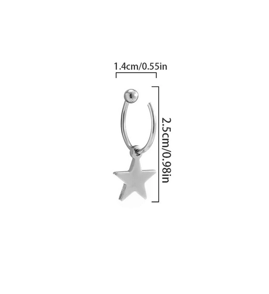 Star Charm Non-Pierced Lip Ring