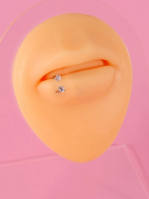 Cubic Zirconia Labret Lip Ring