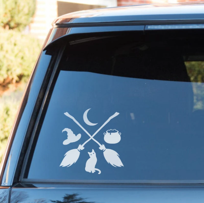 WITCH Broom Compass Decal / Sticker