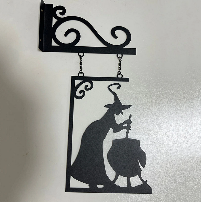 Metal Witches Brew Silhouette Hanging Sign